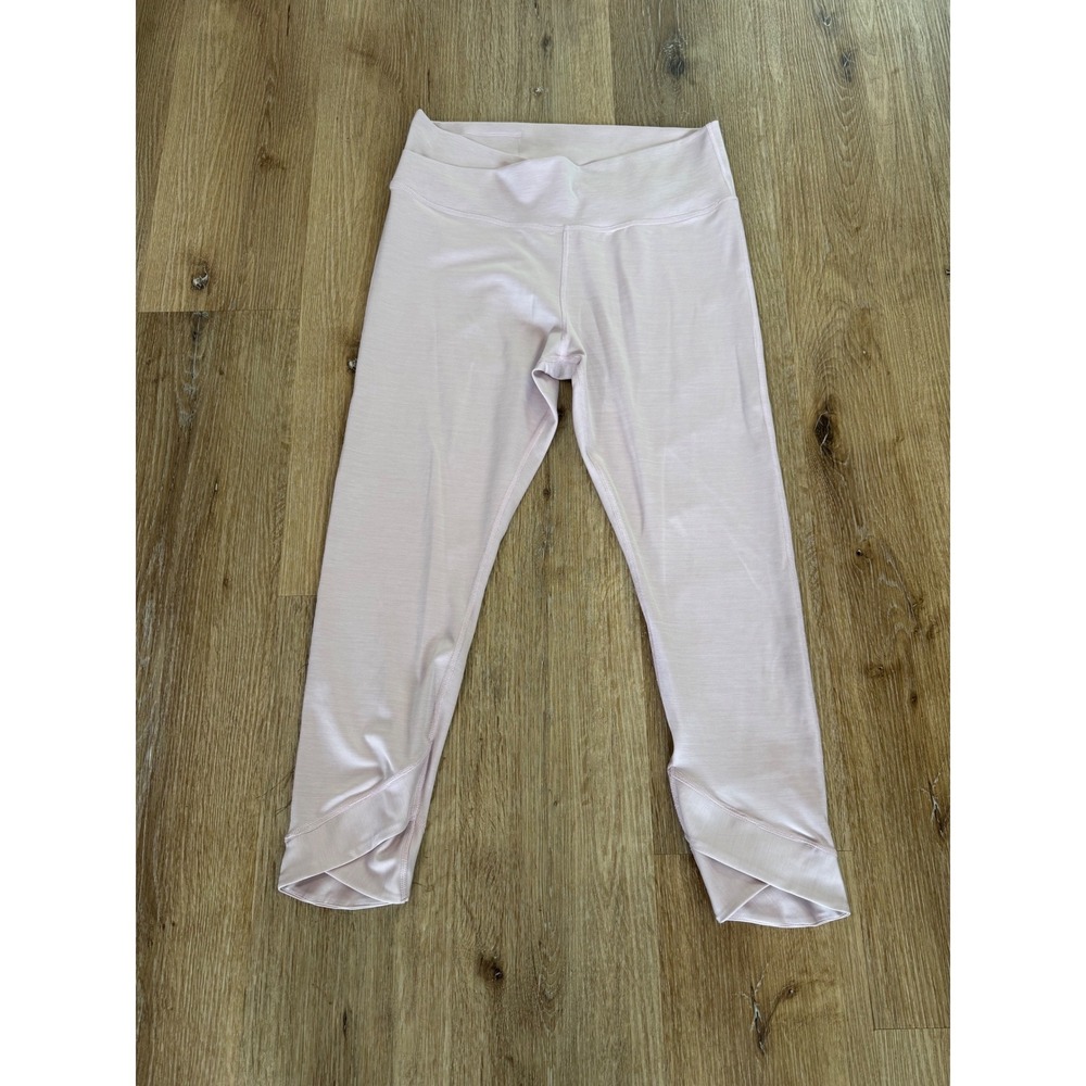 Nike Dri-FIT Yoga Leggings Women XL Pink Crossover Waist Tulip Hem Balletcore